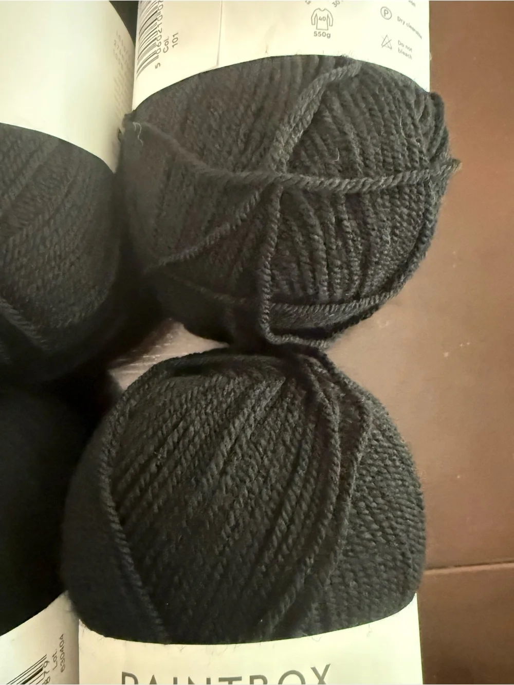 Paintbox Black Yarn - 5 Skeins